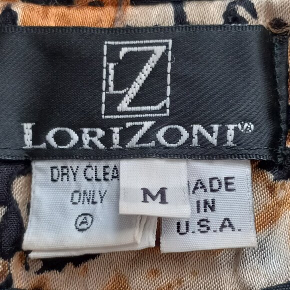 Luxury Lorizoni 100% Silk Blazer Brocade Animal Print Zip Jacket Sz M - Picture 7 of 8